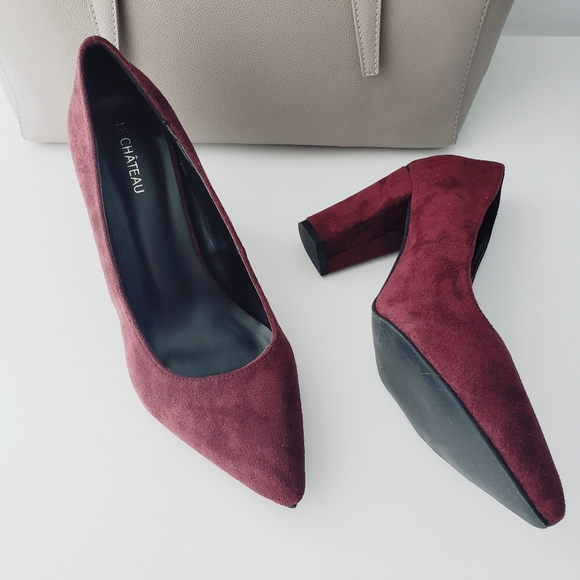 le chateau Shoes - CRANBERRY FAUX SUEDE HEELS